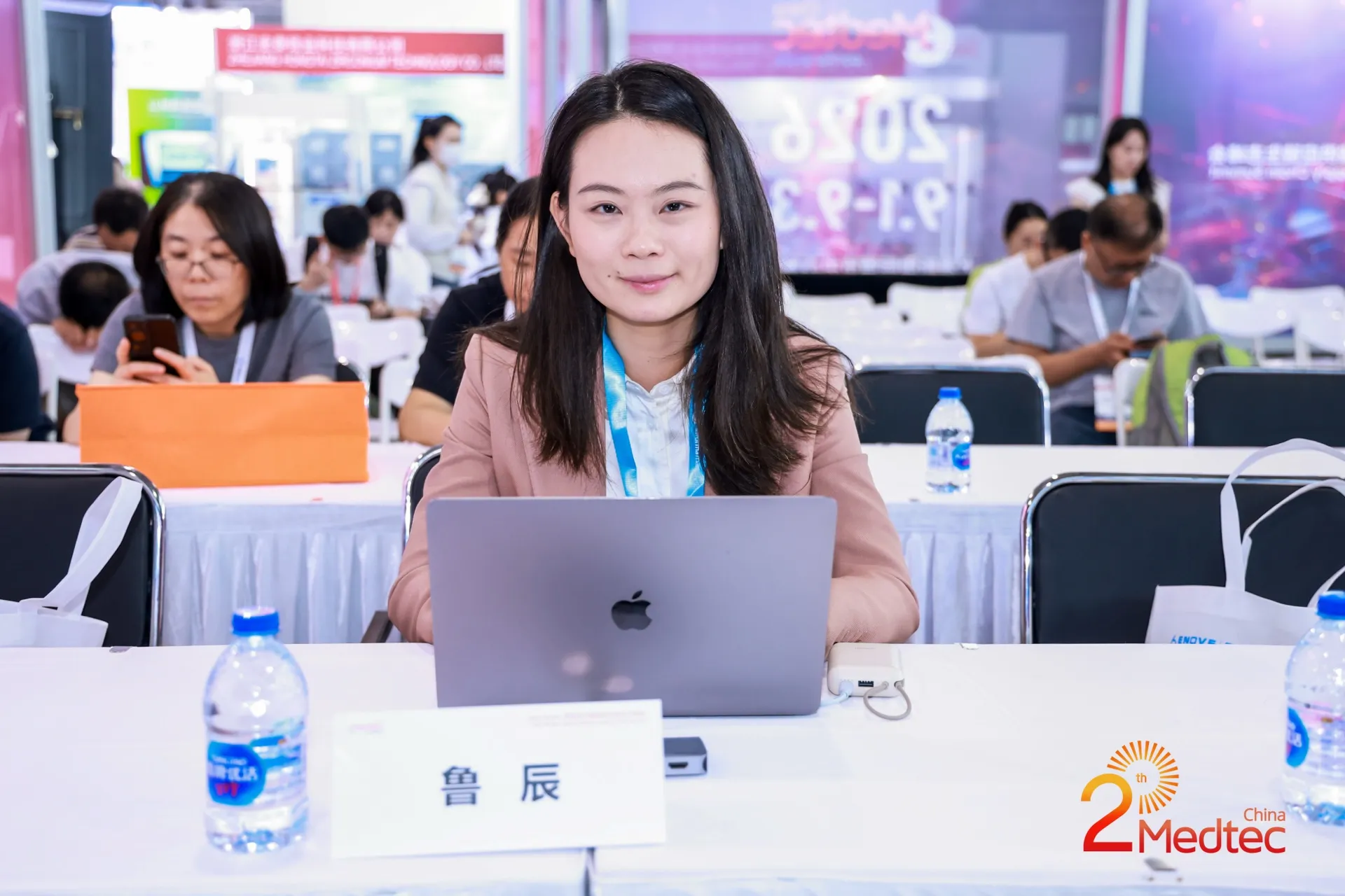 Chen Lu, VP of Overseas Markets & Corporate Strategy, at the Universal Balloon Medical stand during MEDTEC China 2026